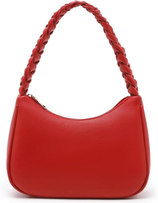 Shoulder Bags for Women, Cute Hobo Tote Handbag Mini Clutch Purse with Zipper Closure