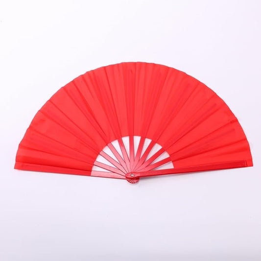 Plastic 13inch Large Rave Fan Popping Fan Clacking Fans for Line Dancing,Hand Fans for Women Foldable,Outdoor,Wedding,Party (Red)