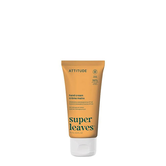 ATTITUDE Hand Cream, EWG Verified, Plant and Mineral-Based, Vegan Personal Care Products, Orange Blossom & Eucalyptus Scent, 2.5 Fl Oz