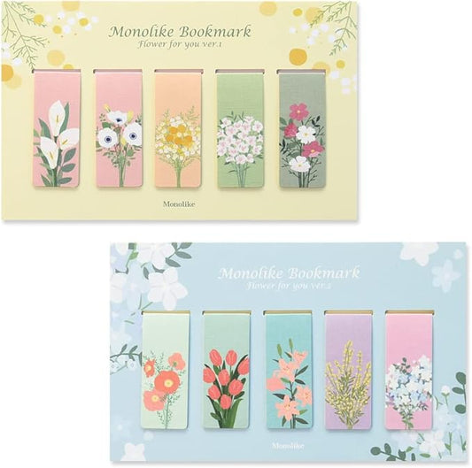 Monolike Magnetic Bookmarks Flower for You ver.1 + ver.2, 10 Pieces