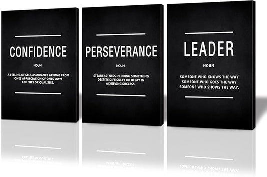 BWSPACE Inspirational Wall Decor Motivational Canvas Wall Art, grind hustle wall art 3 Pieces Wall Art Decorations for Office Living Room and Bedroom Decor (48" W x 24" H, CPL)
