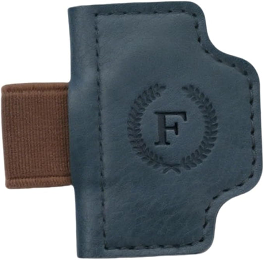 Personalized Magnetic Bygone Mark Bookmark with Pen Holder, 26 Letters Name Initial Custom Leather Book Mark for Women, Gifts for Book Lovers and Readers (Blue,F)