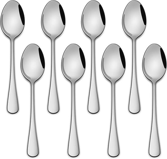 4.7 Inch Tea & Coffee Spoons,Set Of 8 Stainless Steel Espresso Spoons,Dishwasher Safe Small Spoon For Dessert Cake,Durable Metal Mini Spoon