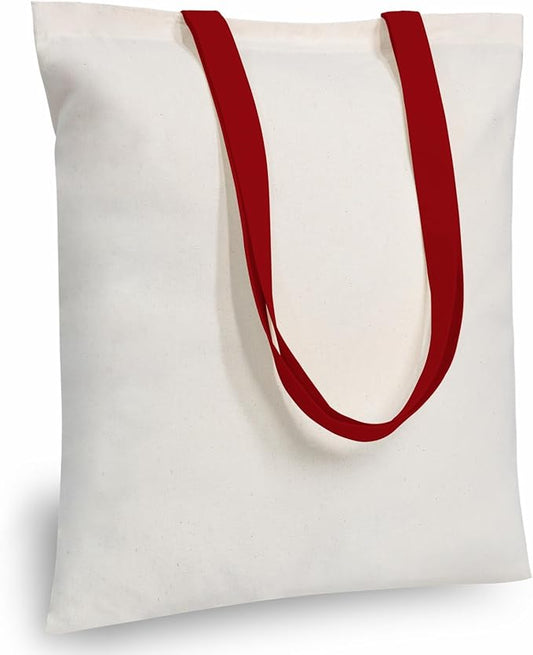TOPDesign 24-Pack Economical 16"x15" Cotton Tote Bag, Lightweight Medium Reusable Grocery Shopping Cloth Bags, Suitable for DIY, Advertising, Promotion, Gift, Activity