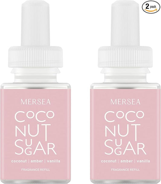 Pura & Mersea Home Scent Refill - Smart Air Diffuser - Up to 120-Hours of Luxury Fragrance per Refill - Home Essential - Clean & Safe Diffuser Fragrance - 2 Pack, Coconut Sugar