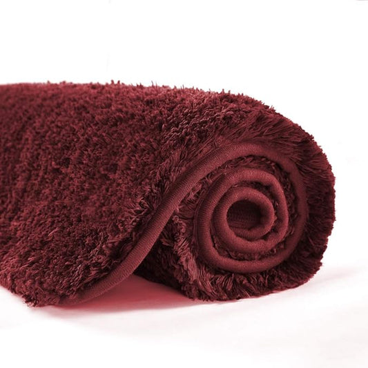 Suchtale Large Bathroom Rug Extra Soft and Absorbent Shaggy Bathroom Mat (24 x 40, Red) Machine Washable Microfiber Bath Mat for Bathroom, Non Slip Bath Mat, Luxury Bathroom Floor Mats Rubber Back