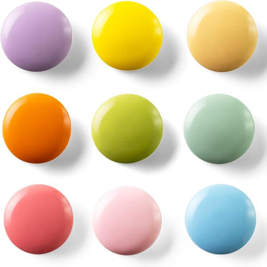 16/9-Piece Cute Colorful Fridge Magnets – Glossy & Matte Finish Refrigerator Magnets for Whiteboard, Locker, Kitchen, Office – Strong Decorative Magnetic Stickers (9 Colors, Multi-Pack)