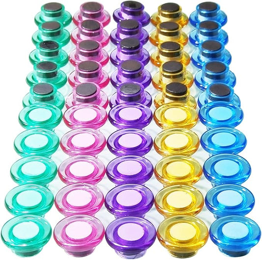 Fridge Magnets, 50 Pack Small Refrigerator Magnets, Dry Erase Board Magnets for Whiteboard, Decorative Magnets, Mini Colorful Whiteboard Magnets for Fridge, Kitchen, Home, Office, Classroom