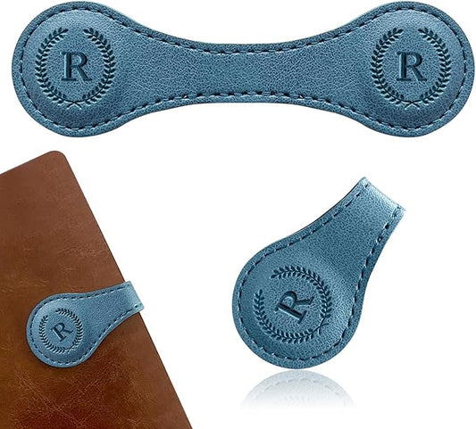 Handmade Personalized Leather Magnetic Bookmark - Custom Initial Letter Design with 26 Alphabet Choices - Durable Bookmark for Readers, Book Lovers, Women & Kids