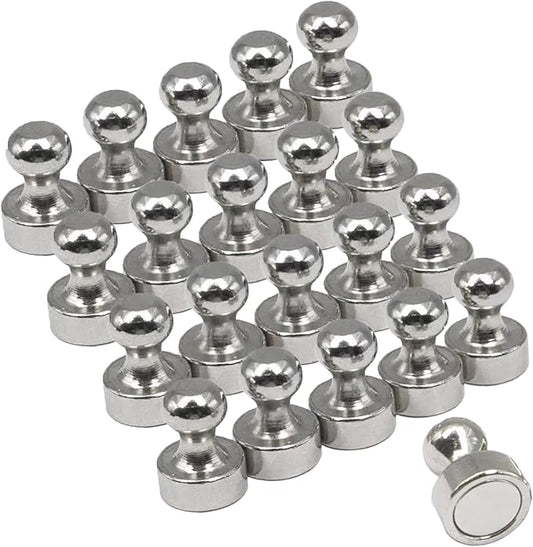 Fridge Magnet, 20Pcs Silvery Refrigerator Magnets, Small and Strong Magnets for Whiteboard, Office, Classroom, Map, Kitchen Accessories, Office Accessories, Locker Accessories, Map Decorative