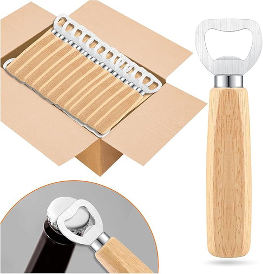 96 Pack Bottle openers Beer Opener with Wooden Handle for engraving Cider Wine Bottle Opener Party Wedding Gifts