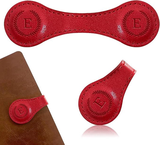 Handmade Personalized Leather Magnetic Bookmark - Custom Initial Letter Design with 26 Alphabet Choices - Durable Bookmark for Readers, Book Lovers, Women & Kids