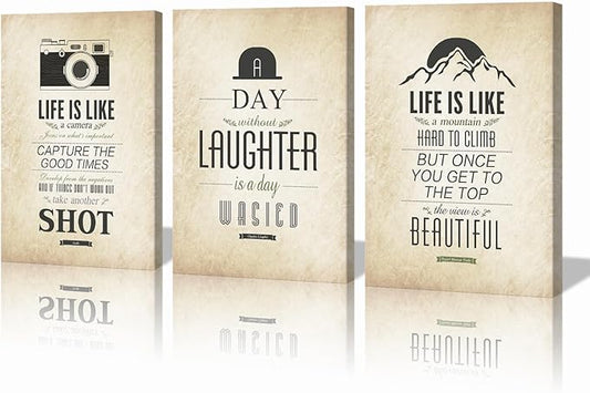 BWSPACE Motivational Wall Art Inspirational Quotes Poster Prints Modern Entrepreneur Office Wall Decoration for Bedroom Stretched and Framed Ready to Hang