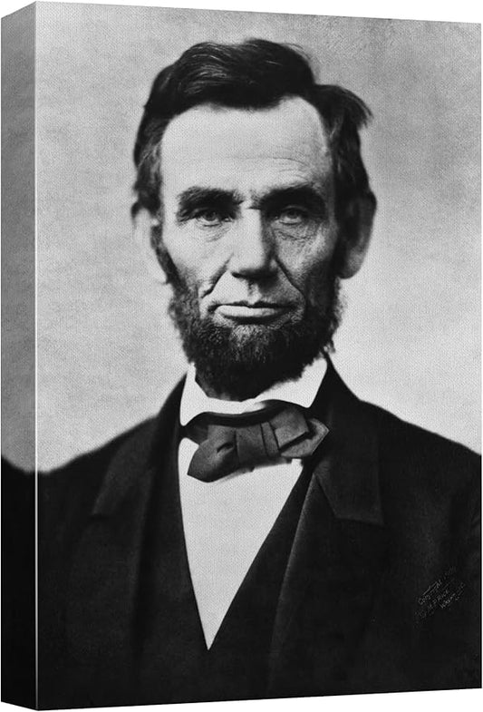wall26 Canvas Print Wall Art Portrait of Abraham Lincoln People Pop Culture Historical Realism Famous Closeup Colorful Multicolor Classical for Living Room, Bedroom, Office - 24"x36"