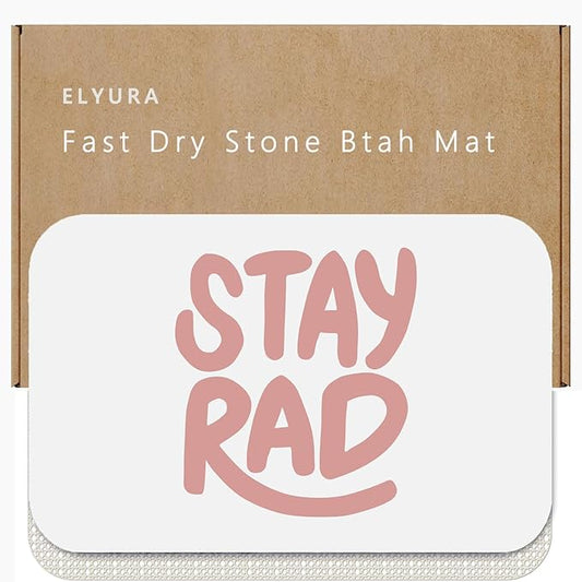 Stay Rad Patterns Diatomite Stone Bath Mat Diatomaceous Earth Shower Mat Quick-Dry, Non-Slip, Easy to Clean for Bathroom Floor