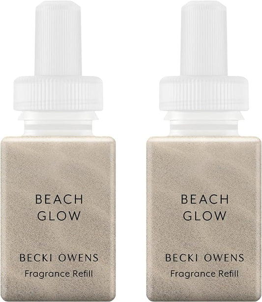 Pura & Becki Owens Home Scent Refill - Smart Home Air Diffuser - Up to 120-Hours of Luxury Fragrance per Refill - Spring & Summer Fragrance - 2 Pack, Beach Glow