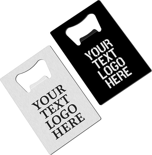 5-100 Personalized Credit Card Bottle Opener,Custom Engrave Name/LOGO/Text,Good for Wedding Favors Events gifts Brewery Bar Party Restaurant (Silver)