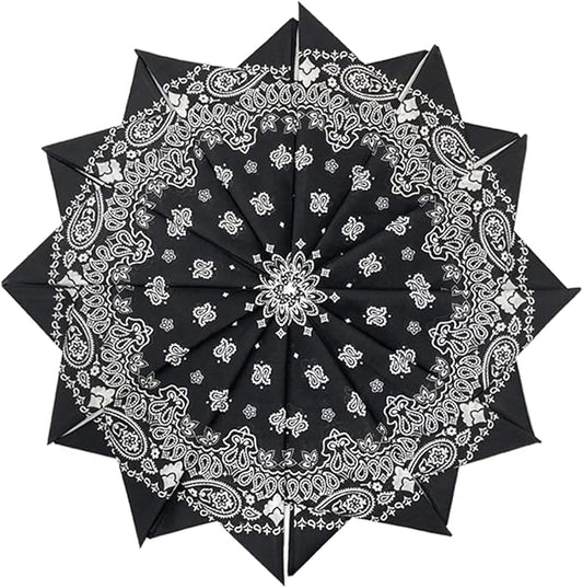 6 Pack 12 Pack Bandanas 2 Sides Printed 22inch Unisex Cowboy Kerchiefs