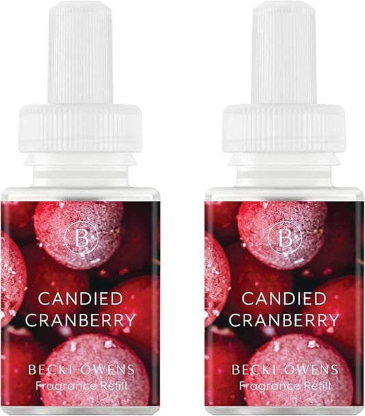Pura & Becki Owens Home Scent Refill - Smart Home Air Diffuser - Up to 120-Hours of Luxury Fragrance per Refill - Home Essential - Clean & Safe Diffuser Fragrance - 2 Pack, Candied Cranberry