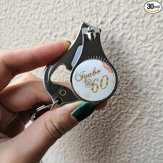 30PCS Customizable Nail Clipper Bottle Opener Keychain – Personalized Colorful Text/Logo Party Favors for Weddings, Bars, Breweries Corporate Promotion Anniversaries, Christmas, Baptism, Travel