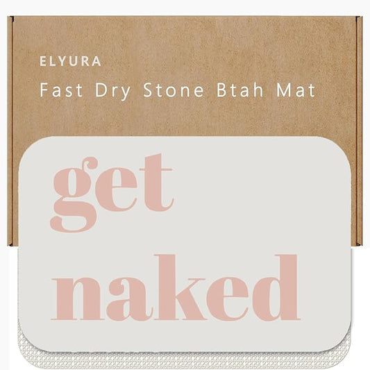 Get Naked Patterns Diatomite Stone Bath Mat Shower Mat Quick-Dry, Non-Slip, Easy to Clean for Bathroom Floor