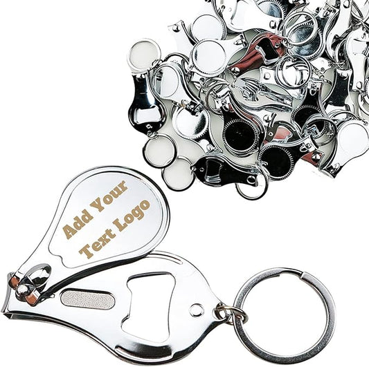 100pcs Personalized Custom Nail Clipper Bottle Opener Keychain Engraved Any Text/Logo Wedding Favors, Brewery, Bar, Anniversaries, Party, Restaurant, Manicure, Guests, Travel