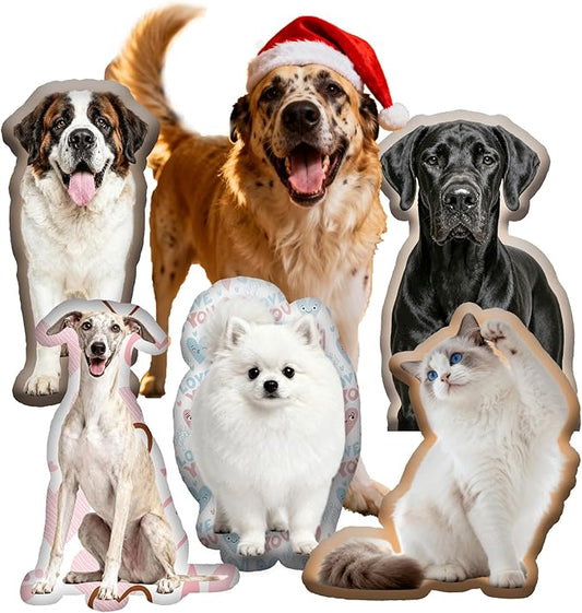 Custom Pillow - Personalized Face Pillow with Picture for Pet Dog Cat - Customized Stuffed Animal Photo Pillows Fathers Day Memorial Gifts - Double Sided Print, 11 Sizes (24 inch)