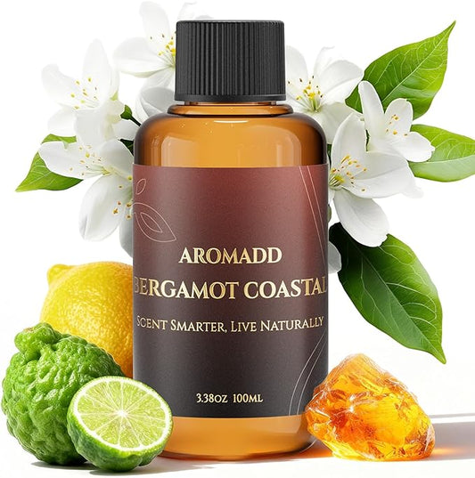 AROMADD Bergamot Coastal Diffuser Oil Inspired by Luxury Hotel Scent 3.38 Fl Oz (100ml), Aroma Diffuser & Hotel Fragrance Diffuser Oil, Essential Oil Diffuser for Aromatherapy, Long-Lasting