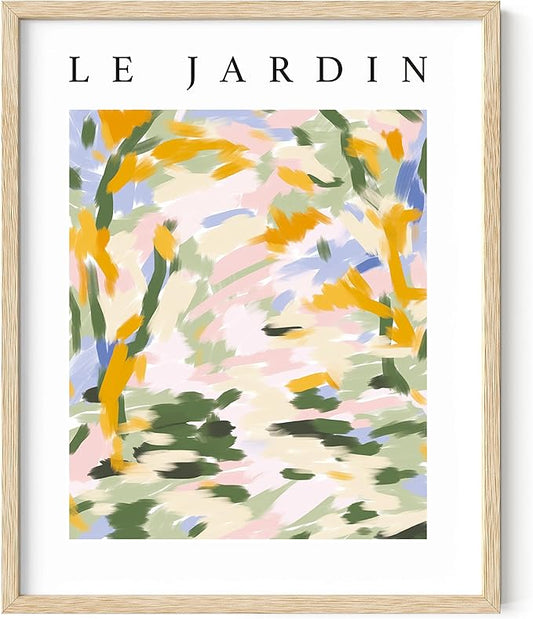 HAUS AND HUES Impressionist Art Posters, Danish Pastel Wall Decor, Artsy Aesthetic Room Prints, Art Exhibition Poster (Beige Frame, 16x20)