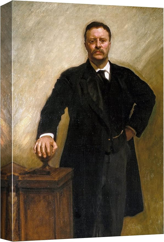 wall26 Canvas Print Wall Art Portrait of President Theodore Roosevelt People Pop Culture Historical Realism Famous Closeup Colorful Multicolor Classical for Living Room, Bedroom, Office - 24"x36"