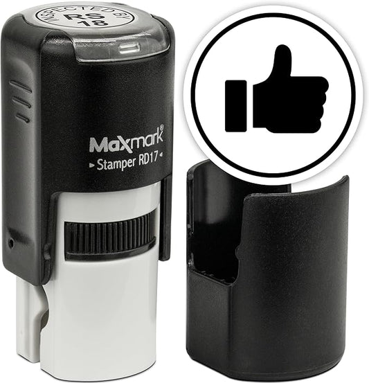 MaxMark Round Self Inking Emoji Stamp - Like - Black Ink