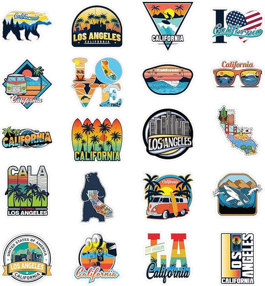 California Fridge Magnet Stickers - 20 Pcs Los Angeles Refrigerator Magnet USA State California Souvenirs Gifts Refrigerator Stickers for Home Kitchen Office Cruise Door Decor