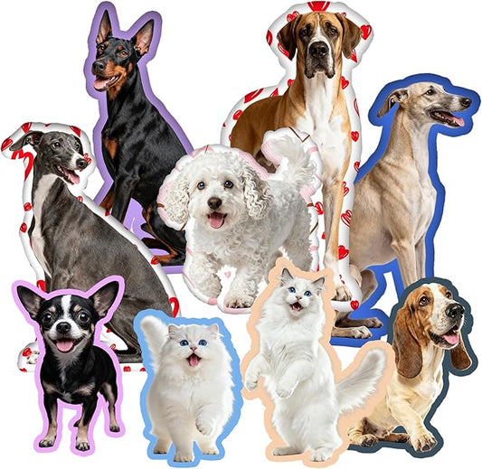 Custom Pillow - Personalized Face Pillow with Picture for Pet Dog Cat - Customized Stuffed Animal Photo Pillows Fathers Day Memorial Gifts - Double Sided Print, 11 Sizes (16 inch)