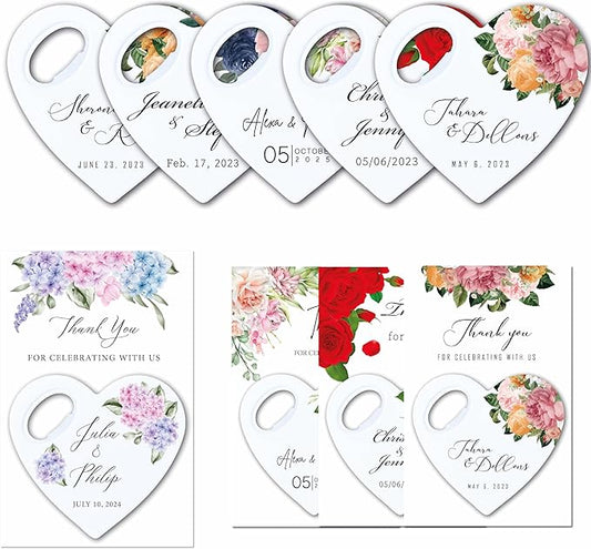 50 Pcs Wedding Favors for Guests,Hearts Shape Bottle Opener, Personalized Party Favors in Bulk, Wedding Favor Guest