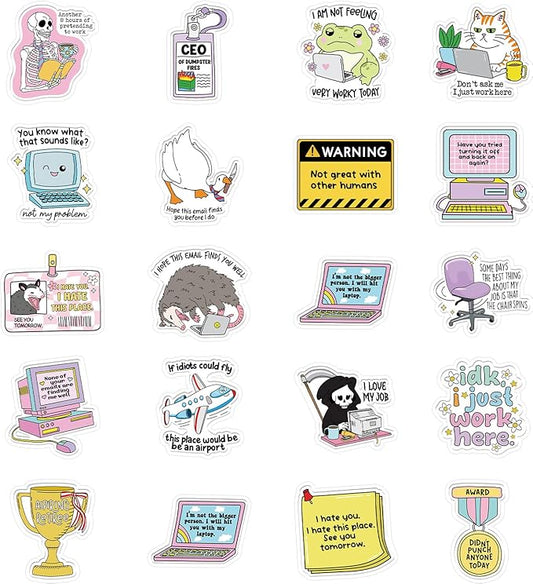 Funny Fridge Magnet Stickers - 20 Pcs Sarcastic Office Refrigerator Magnet Sarcastic Cute Weird Fun Meme Refrigerator Stickers for Home Kitchen Office Cruise Locker Mailbox Door Decor