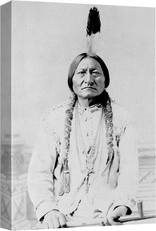 wall26 Canvas Print Wall Art Portrait of Sitting Bull People Pop Culture Historical Realism Famous Closeup Colorful Multicolor Classical for Living Room, Bedroom, Office - 16"x24"
