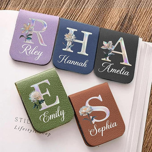 callie Personalized Magnet Bookmark Clips - Custom Name & Birth Flower, Magnetic Book Page Marks for Reading, Gifts for Women Men Book Lovers