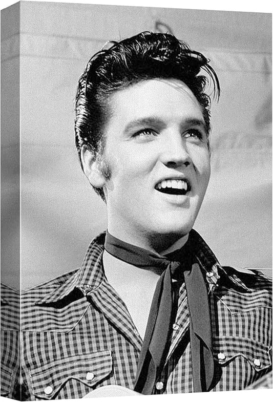 wall26 Canvas Print Wall Art Famous Celebrity Musician Rock & Roll Elvis Presley Historic Classic Photography Realism Traditional Portrait Vintage Retro for Living Room, Bedroom, Office - 32"x48"