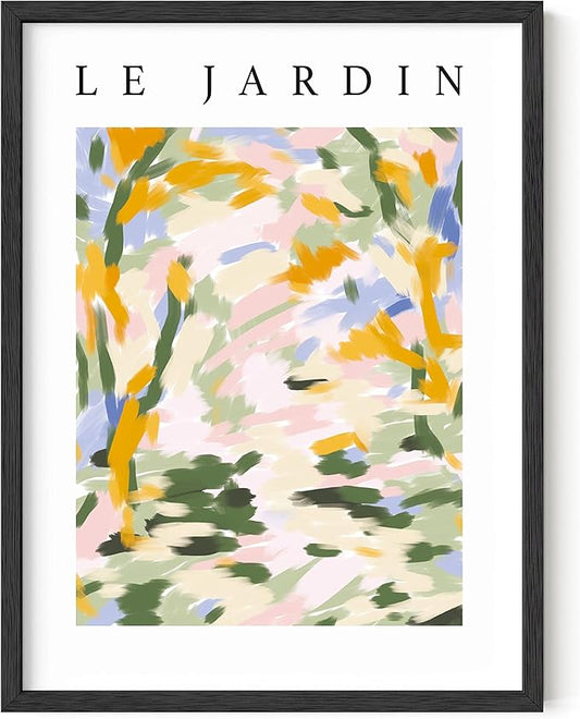 Haus and Hues Impressionist Wall Art, Framed Prints Wall Art, Danish Pastel Wall Decor, Abstract Art Prints Framed Posters, Pastel Wall Art, Abstract Art for Walls, 12x16 Wall Art (Black Framed 12x16)