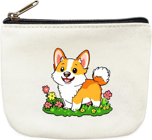 Corgi Coin Purse Pouch Bag Holder for Teens Girls Women Kids, Corgi Lovers Gifts Stuff Decor, Small Mini Purse Coin Card Key Headset Lipstick!