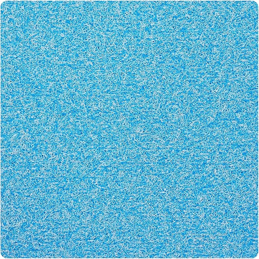 Enkosi Loofah Shower Mat Non Slip – Square Anti Slip Bath Mat for Inside Showers, Bathtub, Tub, Bathroom - Cushioned, Quick Dry PVC with Drain Holes - Secure Grip Safety Pad (Aqua Blue 24x24)