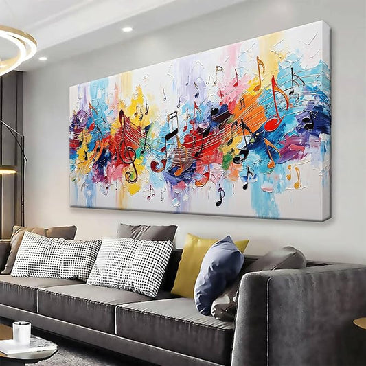 Suconvng Abstract Canvas Art Wall Decor Painting Home Wall Decorations Colorful Musical Note Abstract Wall Art Print Picture For Bedroom Kitchen Office Artwork 20 X 40 Inch