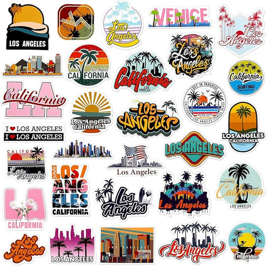 Konohan 30 Pcs Los Angeles Souvenirs Gifts Los Angeles Magnet for Refrigerator City Magnetic Fridge Stickers for Home Decoration